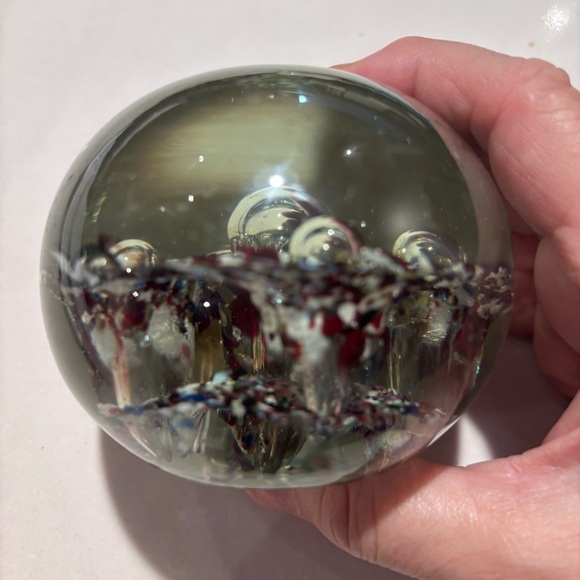 PAPERWEIGHT Millefiori Multicolor Glass Art Round - Picture 5 of 10